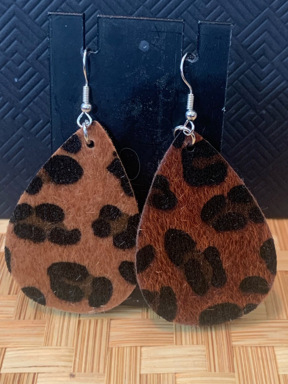 Leopard Print Brown Teardrop Earrings - Women Jewelry